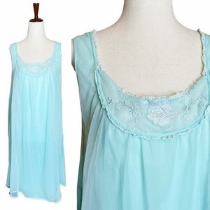 Vintage 60s Babydoll Floral Chiffon Night Dress